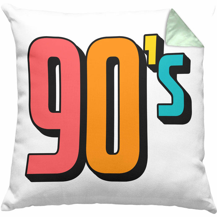 90er Jahre Kissen mit Füllung 40x40 "90's" - Retro Geschenk für Nostalgiker (Grau) Grün Trendation