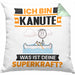 Kanute Kissen mit Füllung 40x40 Geschenk für Kanute Geburtstag Lustiger Spruch Was Ist Deine Superkraft (Grau) Grün Trendation