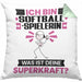 Softballspielerin Kissen mit Füllung 40x40 Geschenk für Softballspielerin Geburtstag Lustiger Spruch Was Ist Deine Superkraft (Grau) Grün Trendation