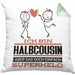 Halbcousin Geschenk Kissen mit Füllung 40x40 Ich Bin Halbcousin Aber Sag Doch Einfach Superheld Lustige Geschenkdiee für Halbcousin (Grau) Grün Trendation