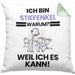 Stiefenkel Geschenk Kissen mit Füllung 40x40 Lustiger Spruch Ich Bin Stiefenkel Warum Weil Ich Es Kann Geschenkidee Bester Stiefenkel Geburtstag (Grau) Grün Trendation