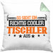 Kissen mit Füllung 40x40 Geschenk für Tischler Spruch So Sieht Ein Richtige Cooler Tischler Aus (Grau) Grün Trendation