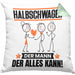 Halbschwager Kissen mit Füllung 40x40 Geschenk für Halbschwager Der Mann Der Alles Kann Geschenkidee zum Geburtstag (Grau) Grün Trendation