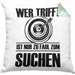 Bogenschießen Kissen mit Füllung 40x40 mit Bogenschütze Spruch - Geschenk für Pfeil und Bogen Fans (Grau) Grün Trendation