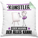Künstler Kissen mit Füllung 40x40 Geschenk für Künstler Der Mann Der Alles Kann Geschenkidee zum Geburtstag (Grau) Grün Trendation