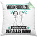 Musikproduzent Kissen mit Füllung 40x40 Geschenk für Musikproduzent Der Mann Der Alles Kann Geschenkidee zum Geburtstag (Grau) Grün Trendation