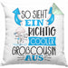 Großcousin Kissen mit Füllung 40x40 Geschenk So Sieht Ein RIchtig Cooler Großcousin Aus Geschenkidee Lustiger Spruch Geburtstag (Grau) Grün Trendation