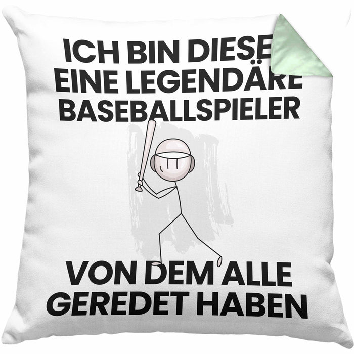 Baseballspieler Geschenk Kissen mit Füllung 40x40 Lustige Geschenkidee Geburtstag für Baseballspieler Ich Bin Dieser Legendäre Baseballspieler Von Dem Alle Geredet Haben (Grau) Grün Trendation