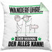 Wanderführer Kissen mit Füllung 40x40 Geschenk für Wanderführer Der Mann Der Alles Kann Geschenkidee zum Geburtstag (Grau) Grün Trendation