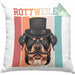 Rottweiler Besitzer Kissen mit Füllung 40x40 Geschenk Lustiger Spruch Geschenkidee Retro Vinatge Rottweiler (Grau) Grün Trendation