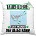 Tauchlehrer Kissen mit Füllung 40x40 Geschenk für Tauchlehrer Der Mann Der Alles Kann Geschenkidee zum Geburtstag (Grau) Grün Trendation