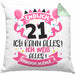 21. Geburtstag Geschenk Kissen mit Füllung 40x40 Frauen Mädchen Geschenkidee Endlich 21 Ich Kann Alles Ich Weiß Alles Ähm Mama (Grau) Grün Trendation
