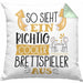 So Sieht Ein Richtig Cooler Brettspieler Aus Geschenk Kissen mit Füllung 40x40 Lustiger Spruch Geschenkidee (Grau) Grün Trendation