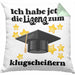 Bachelor Geschenk Abschluss Kissen mit Füllung 40x40 Spruch Master Abitur Abi Graduation Bestanden Prüfung (Grau) Grün Trendation