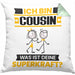 Cousin Kissen mit Füllung 40x40 Geschenk für Cousin Geburtstag Lustiger Spruch Was Ist Deine Superkraft (Grau) Grün Trendation