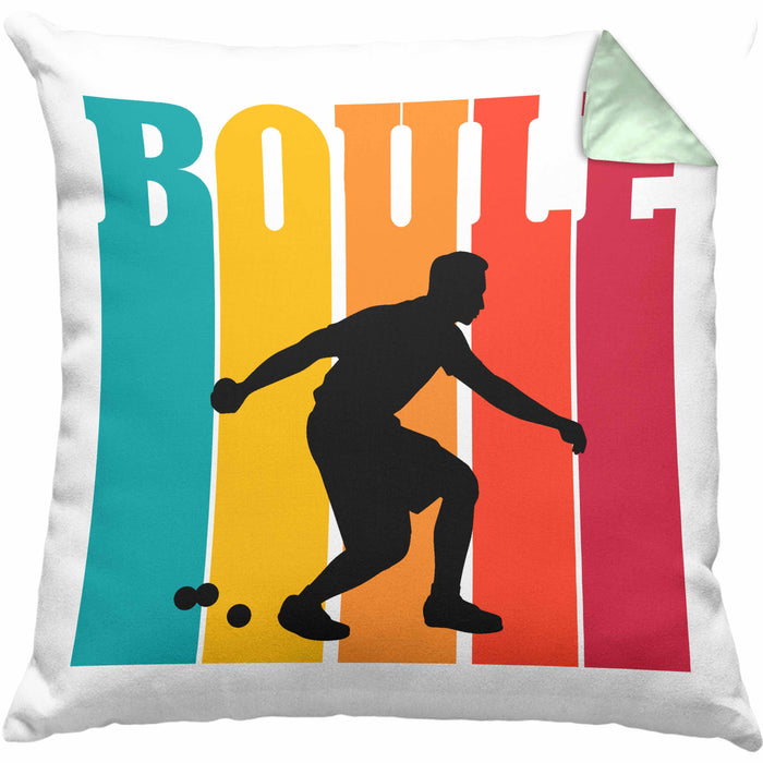 Boule Kissen mit Füllung 40x40 für Boule-Spieler als Geschenkidee Spruch (Grau) Grün Trendation