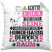 Hundegassi-Service Geschenk Kissen mit Füllung 40x40 Lustiger Spruch Erheben Sie Sich Der Hundegassi-Service Betritt den Raum (Grau) Grün Trendation