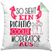 Moderator Kissen mit Füllung 40x40 Geschenk So Sieht Ein RIchtig Cooler Moderator Aus Geschenkidee Lustiger Spruch Geburtstag (Grau) Grün Trendation