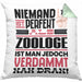 Zoologe Geschenk Kissen mit Füllung 40x40 Lustige Geschenkidee für Zoologe Geburtstag Niemand Ist Perfekt Aber Als Zoologe Ist Man Nah Dran (Grau) Grün Trendation