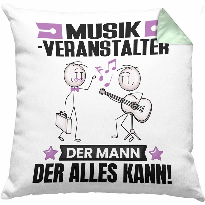 Musikveranstalter Kissen mit Füllung 40x40 Geschenk für Musikveranstalter Der Mann Der Alles Kann Geschenkidee zum Geburtstag (Grau) Grün Trendation