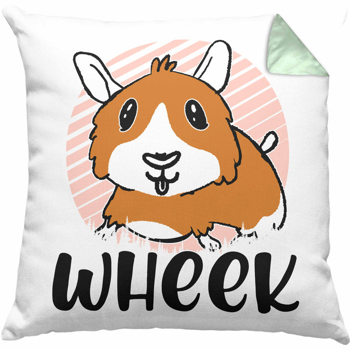 Meerschweinchen Geschenk Kissen mit Füllung 40x40 Spruch Meerschweinchen-Besitzerin Geschenkidee Wheek (Grau) Grün Trendation