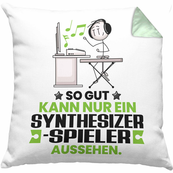Synthesizer-Spieler Geschenk Kissen mit Füllung 40x40 So Gut Kann Nur Ein Synthesizer-Spieler Aussehen Geschenkidee (Grau) Grün Trendation