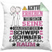 Schwippschwager Geschenk Kissen mit Füllung 40x40 Lustiger Spruch Erheben Sie Sich Der Schwippschwager Betritt den Raum (Grau) Grün Trendation