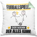 Fußballspieler Kissen mit Füllung 40x40 Geschenk für Fußballspieler Der Mann Der Alles Kann Geschenkidee zum Geburtstag (Grau) Grün Trendation