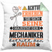 Mechaniker Geschenk Kissen mit Füllung 40x40 Lustiger Spruch Erheben Sie Sich Der Mechaniker Betritt den Raum (Grau) Grün Trendation