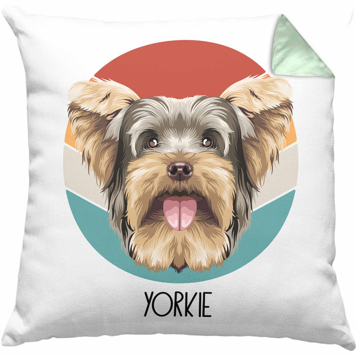 Yorkie Besitzer Kissen mit Füllung 40x40 Geschenk Lustiger Spruch Geschenkidee Yorkie Mama Papa (Grau) Grün Trendation