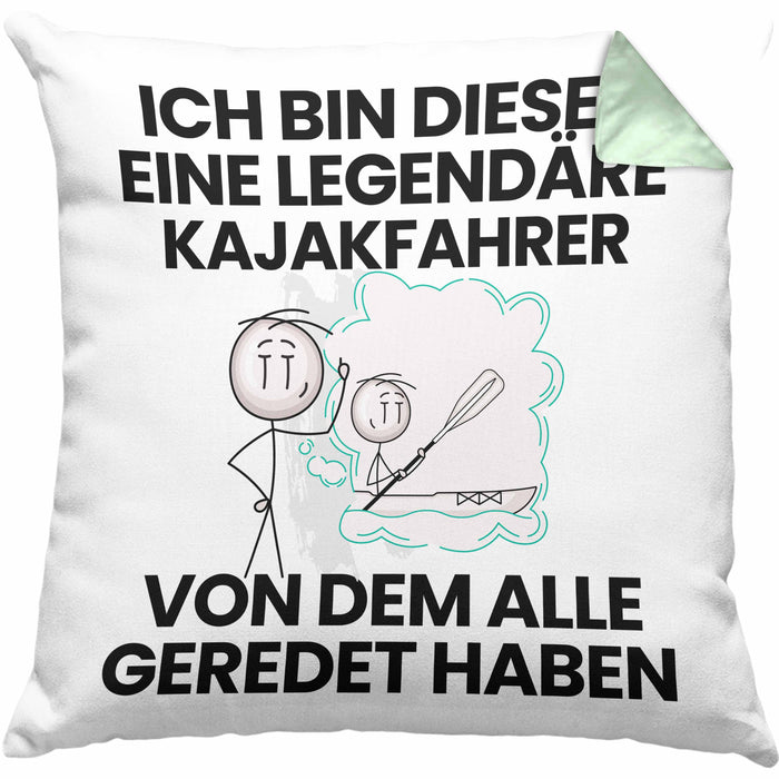 Kajakfahrer Geschenk Kissen mit Füllung 40x40 Lustige Geschenkidee Geburtstag für Kajakfahrer Ich Bin Dieser Legendäre Kajakfahrer Von Dem Alle Geredet Haben (Grau) Grün Trendation