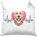 Golden Retriever Besitzer Kissen mit Füllung 40x40 Geschenk Lustiger Spruch Geschenkidee Herzschlag Golden Retriever (Grau) Grün Trendation