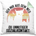 Lustige Kissen mit Füllung 40x40 Geschenk Geh Mir Aus Dem Weg DU Unnötiger Sozialkontakt Geschenkidee Frauen Sarkasmus Humor (Grau) Grün Trendation