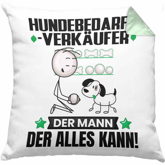 Hundebedarfsverkäufer Kissen mit Füllung 40x40 Geschenk für Hundebedarfsverkäufer Der Mann Der Alles Kann Geschenkidee zum Geburtstag (Grau) Grün Trendation