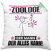 Zoologe Kissen mit Füllung 40x40 Geschenk für Zoologe Der Mann Der Alles Kann Geschenkidee zum Geburtstag (Grau) Grün Trendation