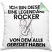 Rocker Geschenk Kissen mit Füllung 40x40 Lustige Geschenkidee Geburtstag für Rocker Ich Bin Dieser Legendäre Rocker Von Dem Alle Geredet Haben (Grau) Grün Trendation