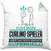 Curling-Spieler Geschenk Kissen mit Füllung 40x40 Ich Bin Curling-Spieler Aber Sag Doch Einfach Superheld Lustige Geschenkdiee für Curling-Spieler (Grau) Grün Trendation