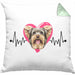 Yorkie Besitzer Kissen mit Füllung 40x40 Geschenk Lustiger Spruch Geschenkidee Herzschlag Yorkie (Grau) Grün Trendation