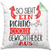 Gewichtheber Kissen mit Füllung 40x40 Geschenk So Sieht Ein Richtig Cooler Gewichtheber Aus Geschenkidee Spruch Lustig (Grau) Grün Trendation