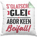 Sachsen Kissen mit Füllung 40x40 Sprüche "Es klatscht glei" Sächsisch Ossi Geschenk Kaffee-Kissen mit Füllung 40x40 (Grau) Grün Trendation