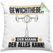 Gewichtheber Kissen mit Füllung 40x40 Geschenk für Gewichtheber Der Mann Der Alles Kann Geschenkidee zum Geburtstag (Grau) Grün Trendation