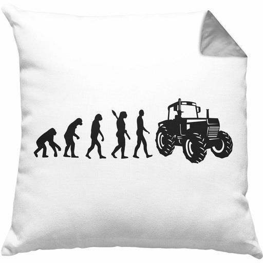 Lustige Kissen mit Füllung 40x40 für Landwirte Geschenk Evolution Traktor Geschenkidee (Grau) Grau Trendation