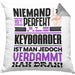 Keyboarder Geschenk Kissen mit Füllung 40x40 Lustige Geschenkidee für Keyboarder Geburtstag Niemand Ist Perfekt Aber Als Keyboarder Ist Man Nah Dran (Grau) Grau Trendation