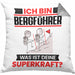 Bergführer Kissen mit Füllung 40x40 Geschenk für Bergführer Geburtstag Lustiger Spruch Was Ist Deine Superkraft (Grau) Grau Trendation