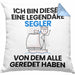 Segler Geschenk Kissen mit Füllung 40x40 Lustige Geschenkidee Geburtstag für Segler Ich Bin Dieser Legendäre Segler Von Dem Alle Geredet Haben (Grau) Blau Trendation