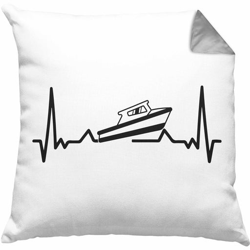 Speedboot Kissen mit Füllung 40x40 Geschenk Yacht Geschenkidee Herzschlag Schnellboot (Grau) Grau Trendation