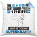Outdoor-Yoga-Lehrer Kissen mit Füllung 40x40 Geschenk für Outdoor-Yoga-Lehrer Geburtstag Lustiger Spruch Was Ist Deine Superkraft (Grau) Blau Trendation