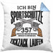 Lustige Schießen-Kissen mit Füllung 40x40 für Sportschützen Geschenk (Grau) Blau Trendation