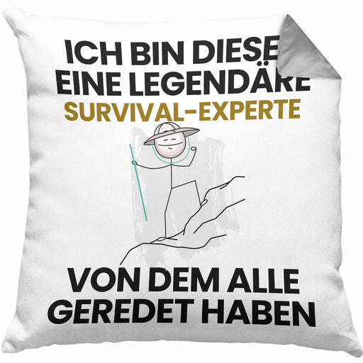 Survival-Experte Geschenk Kissen mit Füllung 40x40 Lustige Geschenkidee Geburtstag für Survival-Experte Ich Bin Dieser Legendäre Survival-Experte Von Dem Alle Geredet Haben (Grau) Grau Trendation