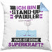Stand-Up-Paddler Kissen mit Füllung 40x40 Geschenk für Stand-Up-Paddler Geburtstag Lustiger Spruch Was Ist Deine Superkraft (Grau) Blau Trendation
